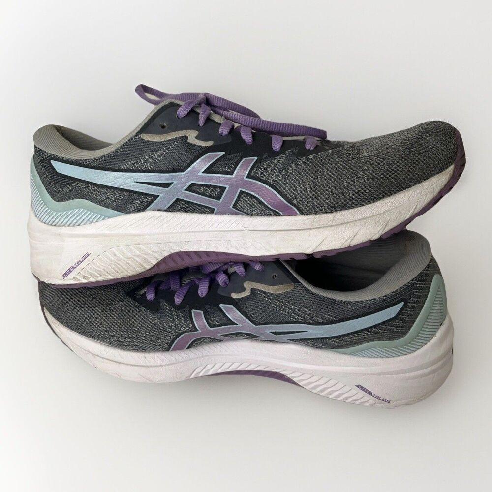 Asics Gray Lilac and Teal Running Shoes Sneakers Athletic Women’s Size 9